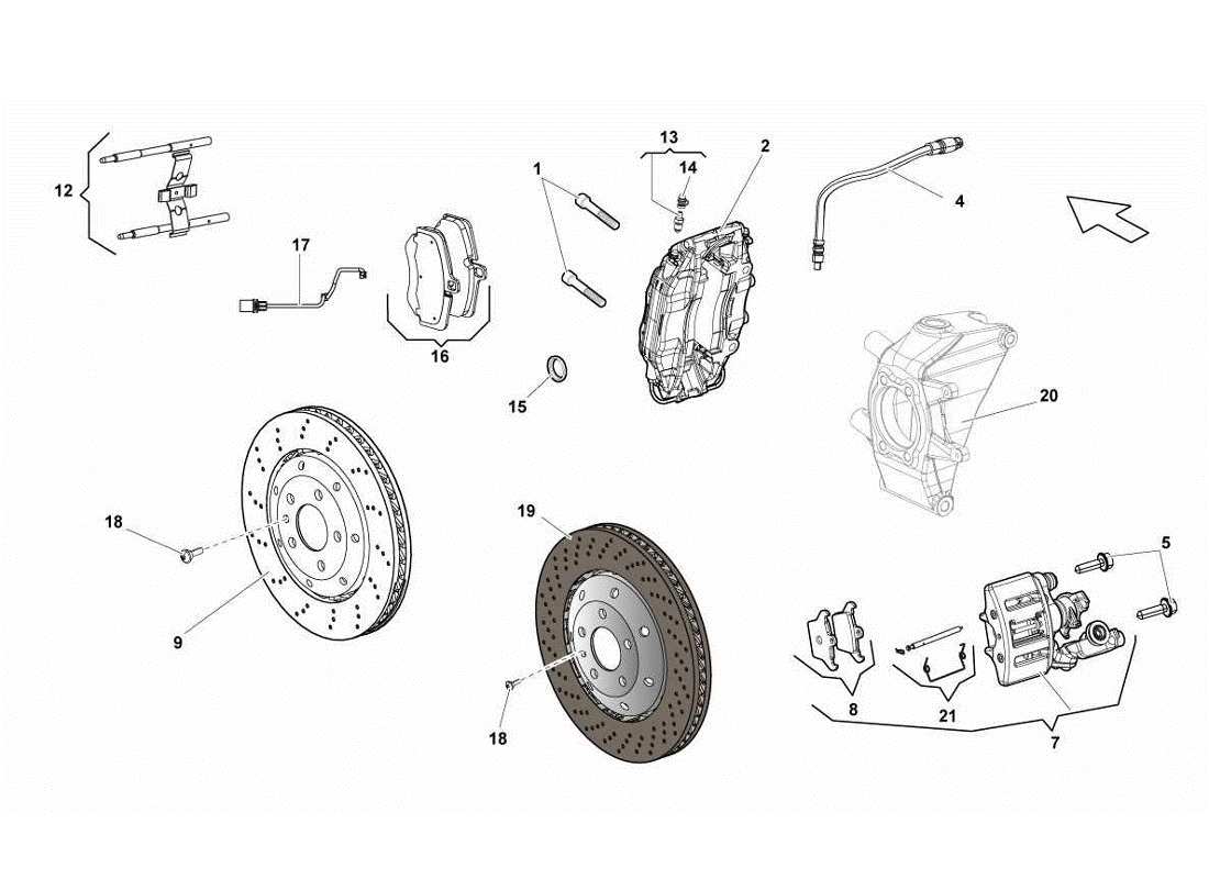 lamborghini gallardo lp570-4s perform rear brakes discs std-ccb part diagram