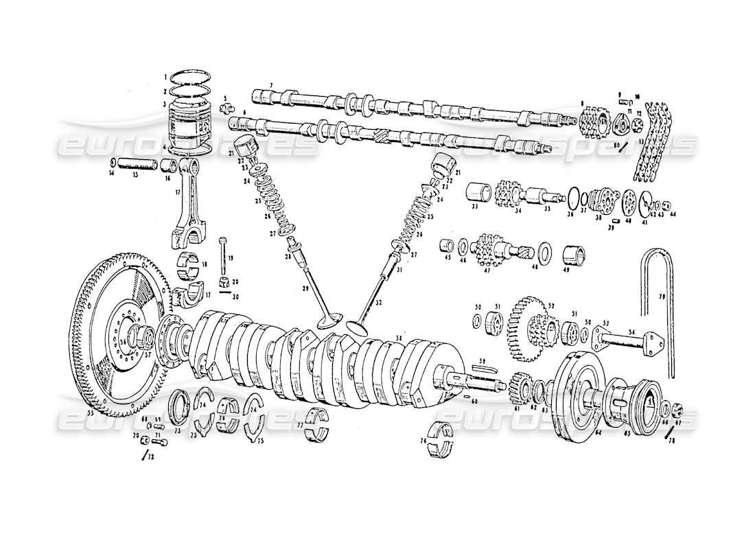 maserati 3500 gt moving parts and timing part diagram