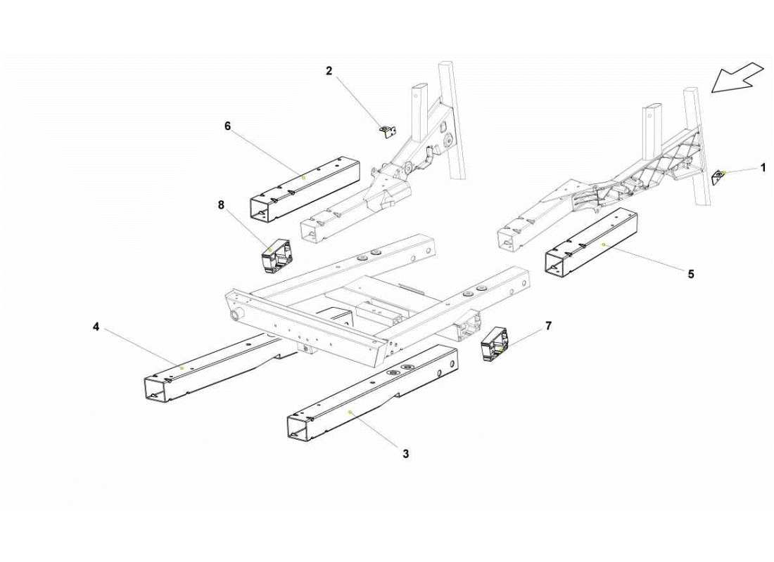 lamborghini gallardo sts ii sc front frame elements part diagram