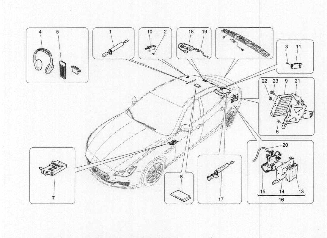 maserati qtp. v6 3.0 bt 410bhp 2015 it system part diagram