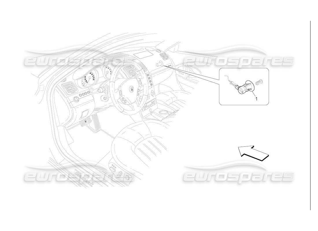 maserati qtp. (2007) 4.2 auto passenger's airbag-deactivation part diagram