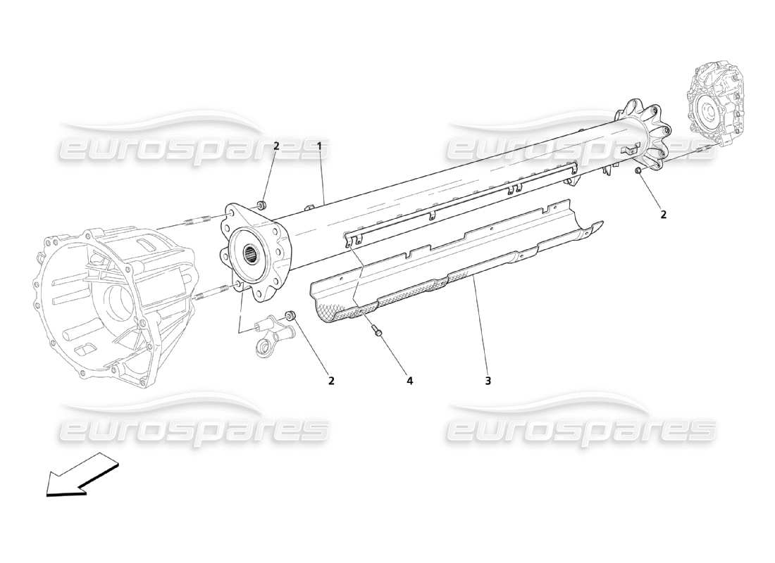 maserati qtp. (2003) 4.2 transmission tube part diagram