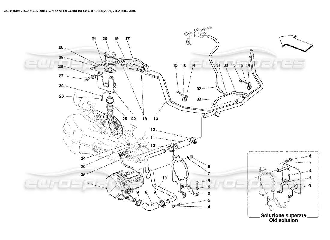 ferrari 360 spider secondary air system parts diagram