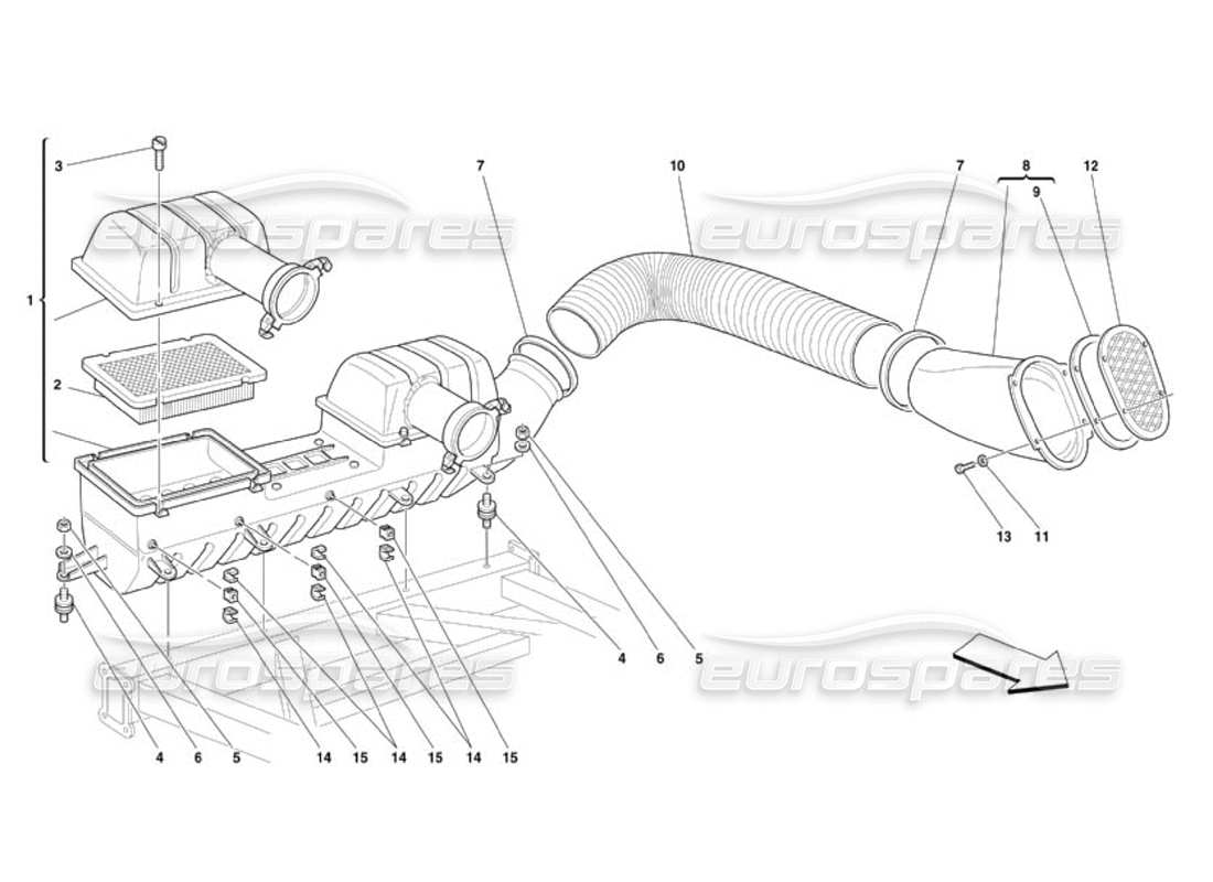 ferrari 360 challenge (2000) air intake part diagram