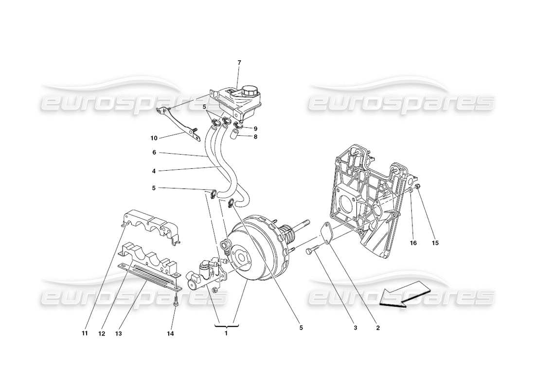 ferrari 430 challenge (2006) brakes and clutch hydraulic controls part diagram