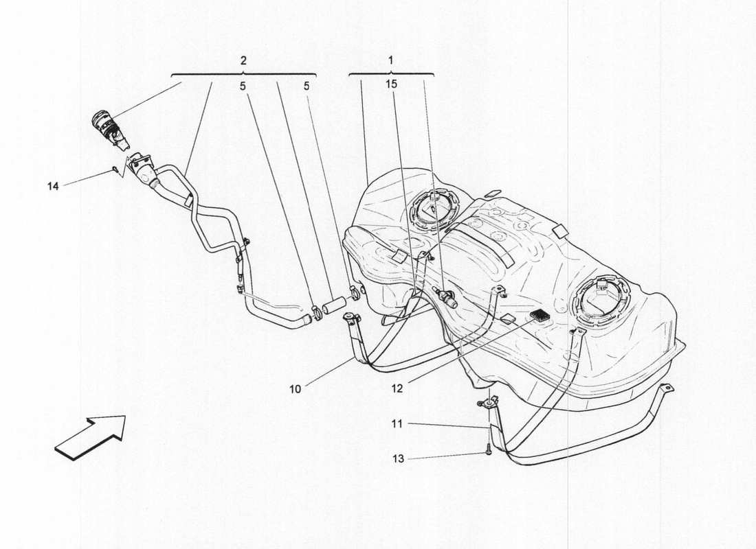 maserati qtp. v6 3.0 bt 410bhp 2wd 2017 fuel tank part diagram