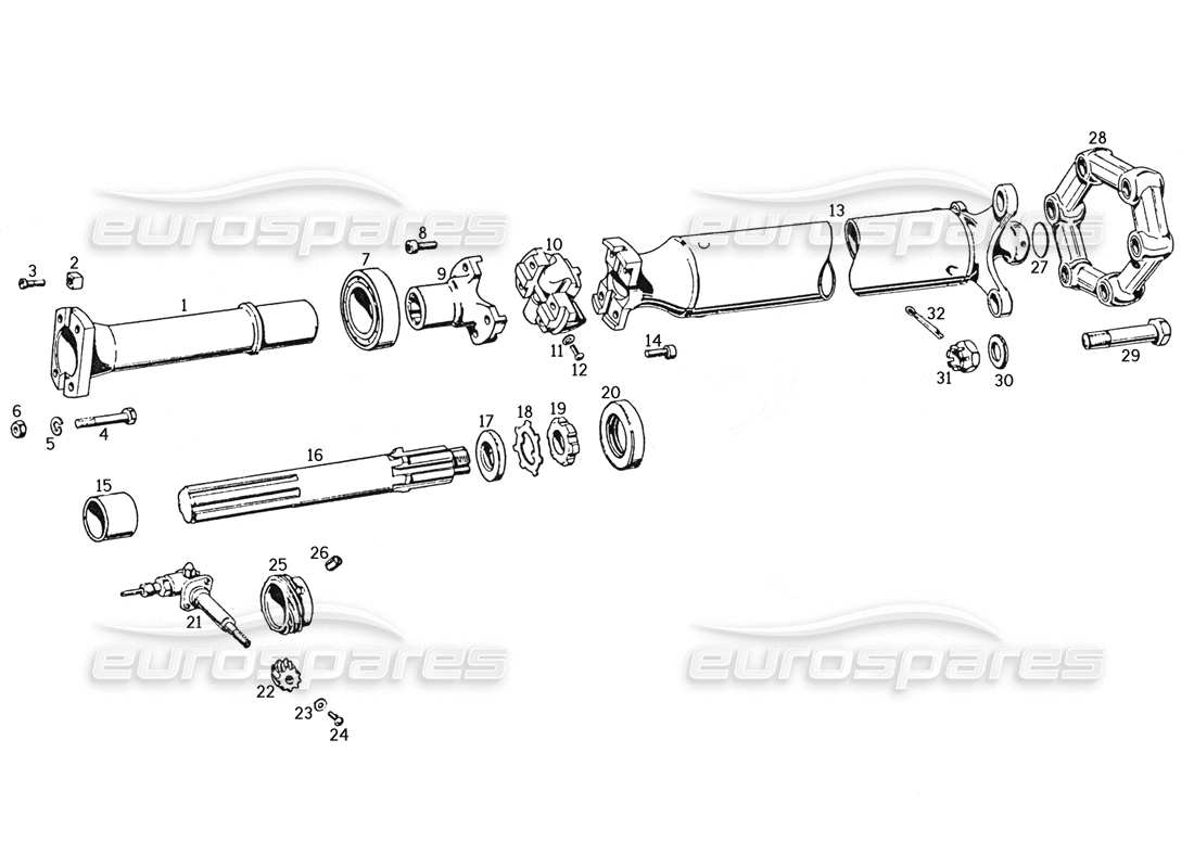 ferrari 250 gte (1957) transmission part diagram