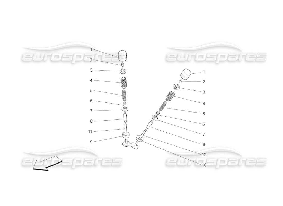 maserati grancabrio (2010) 4.7 valves part diagram