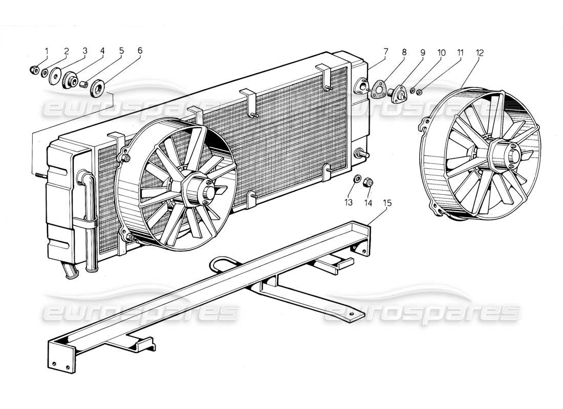 lamborghini jalpa 3.5 (1984) radiator and coolant system (valid for switzerland - 1985) part diagram