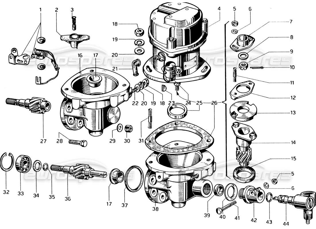 ferrari 330 gtc coupe distributors and controls part diagram