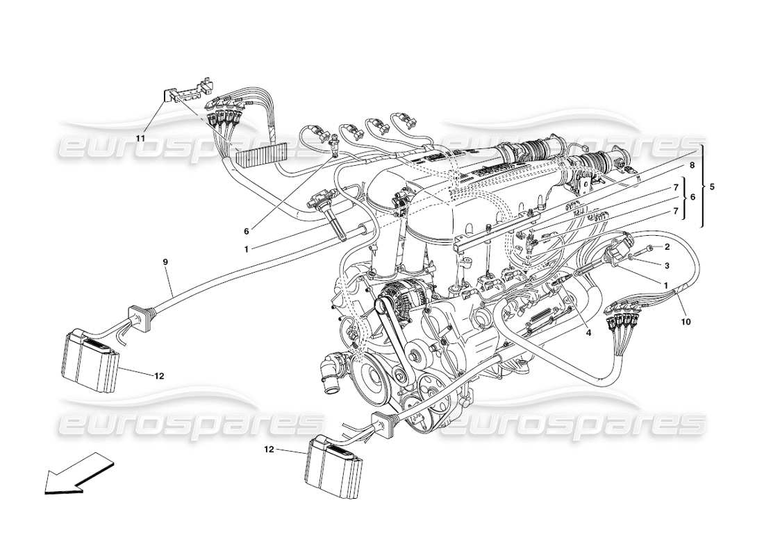 ferrari 430 challenge (2006) injection device - ignition part diagram