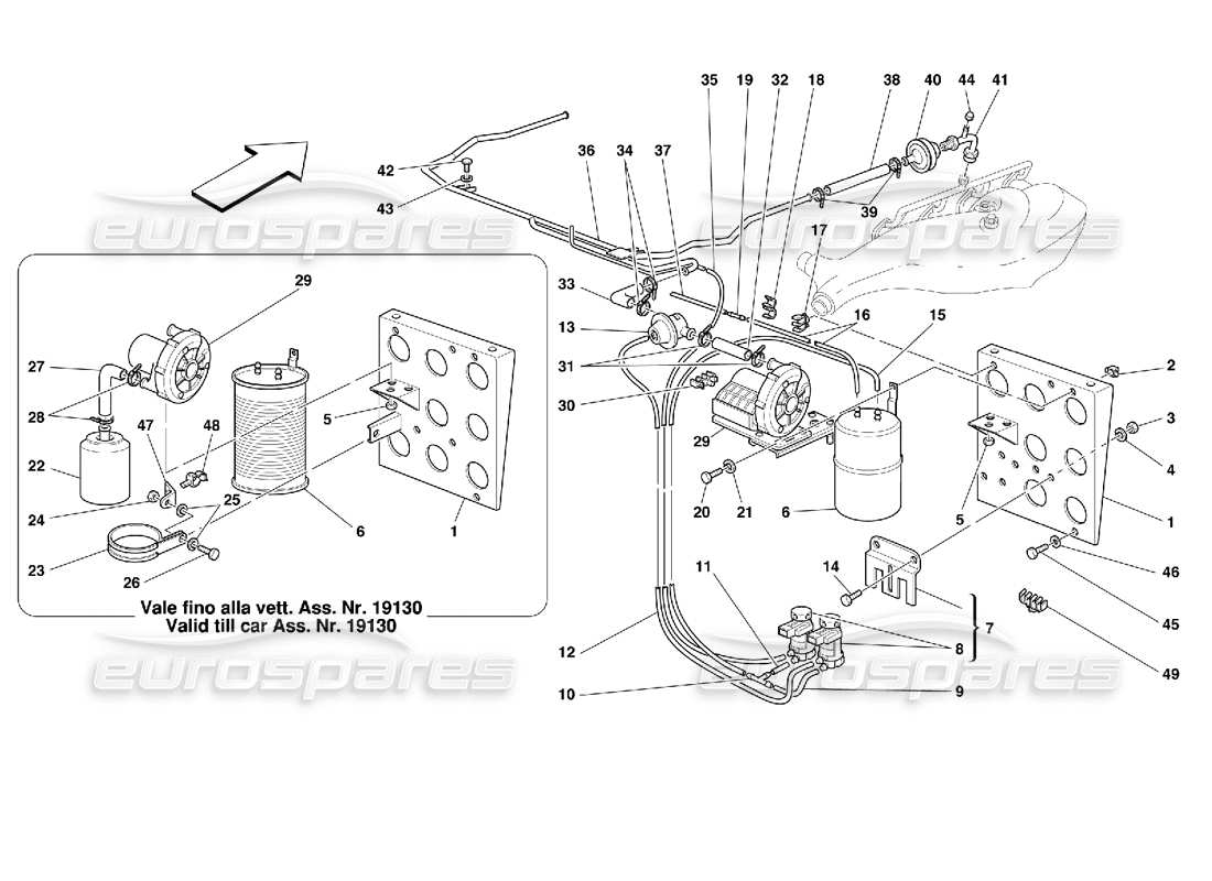 ferrari 355 (2.7 motronic) air injection device parts diagram