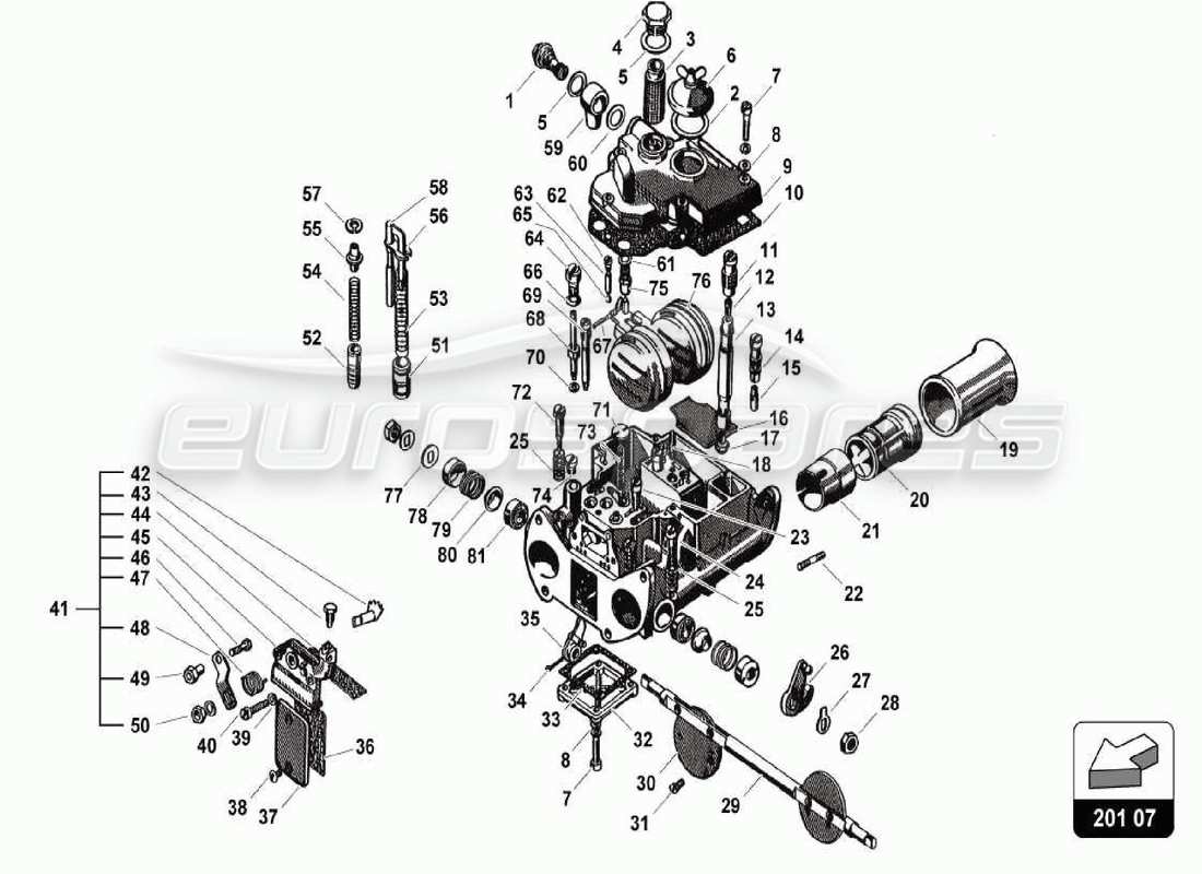 lamborghini 350 gt fuel system part diagram