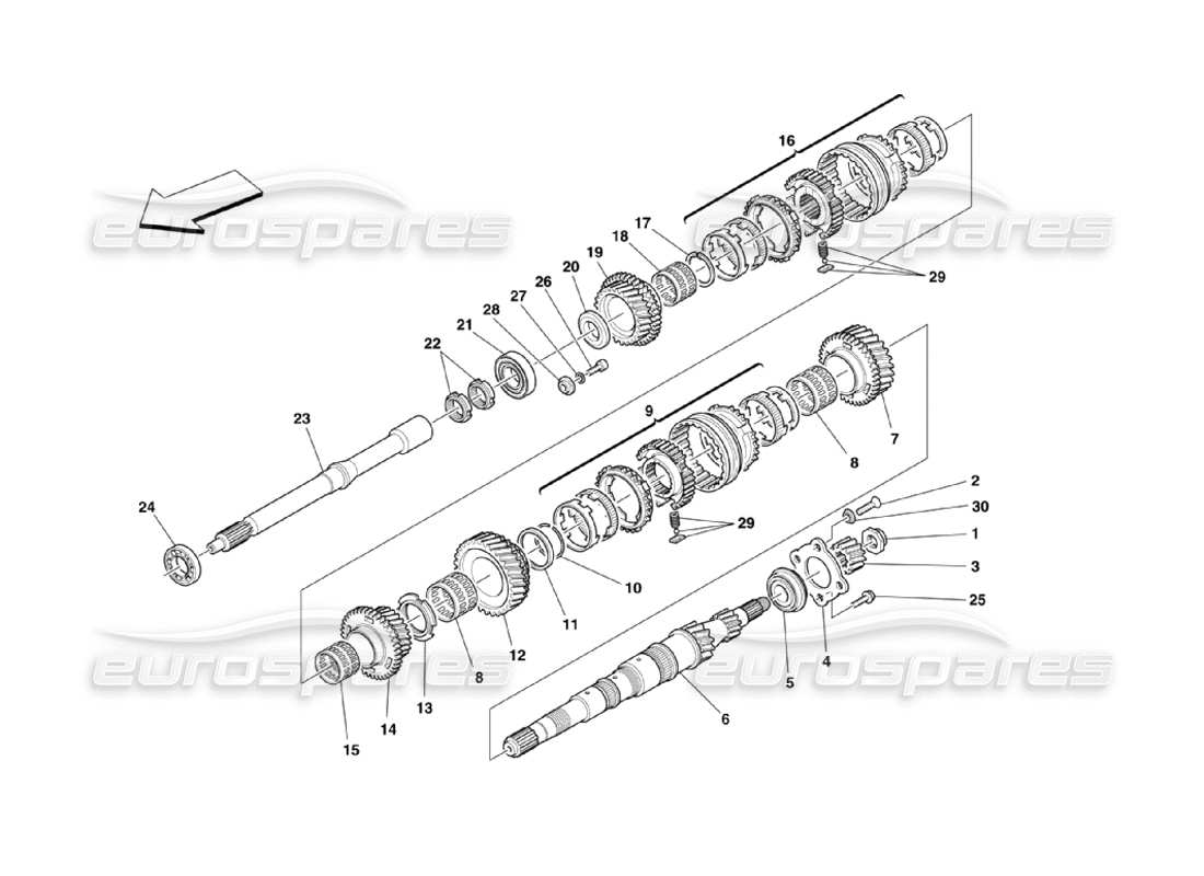 ferrari 360 challenge stradale main shaft gears part diagram