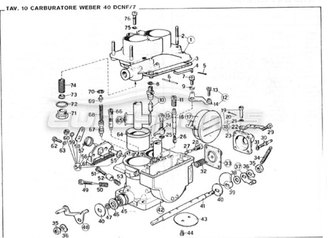 ferrari 246 gt series 1 weber carburettor part diagram