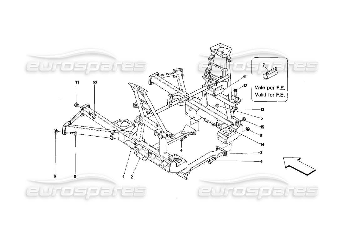 ferrari mondial 3.4 t coupe/cabrio rear removable frame - valid for cars with 4p part diagram