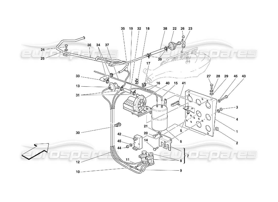 ferrari 355 (5.2 motronic) air injection device parts diagram