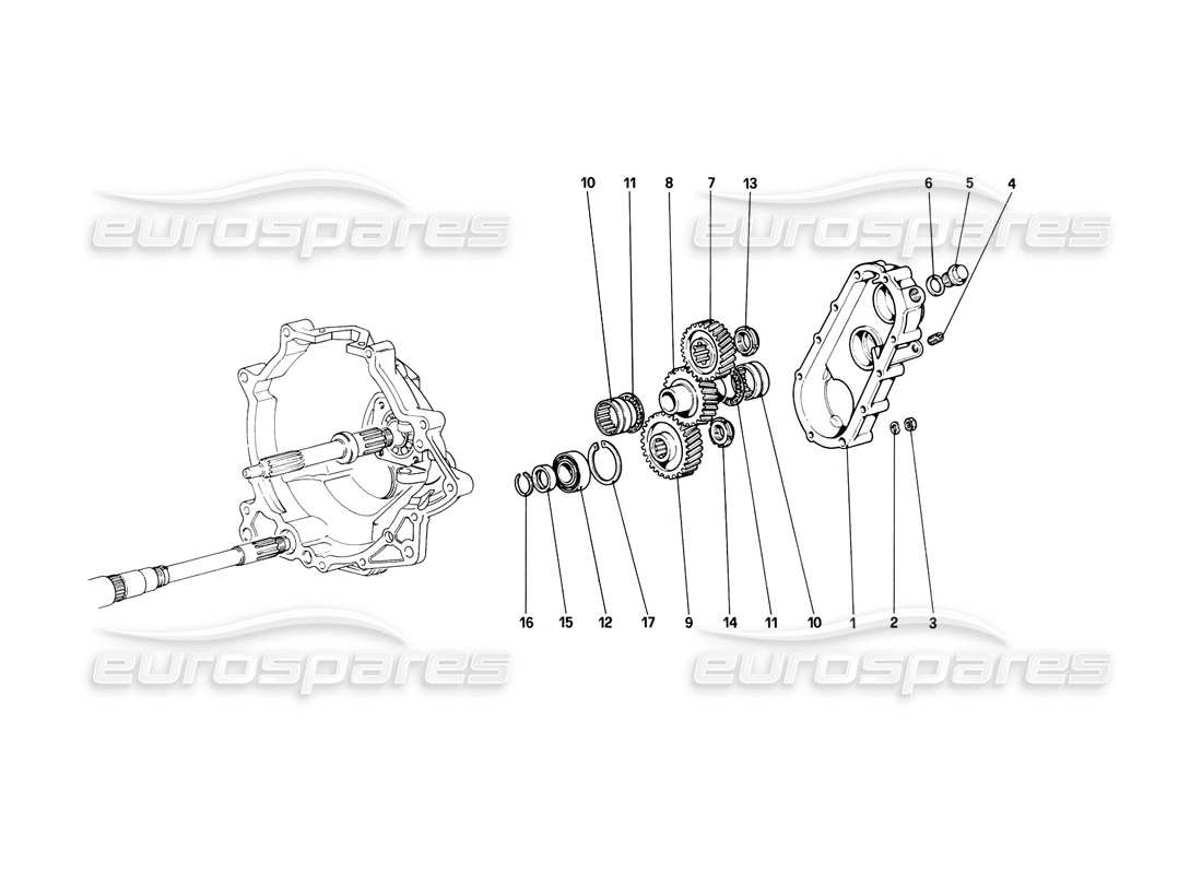 ferrari 308 (1981) gtbi/gtsi gearbox transmission part diagram