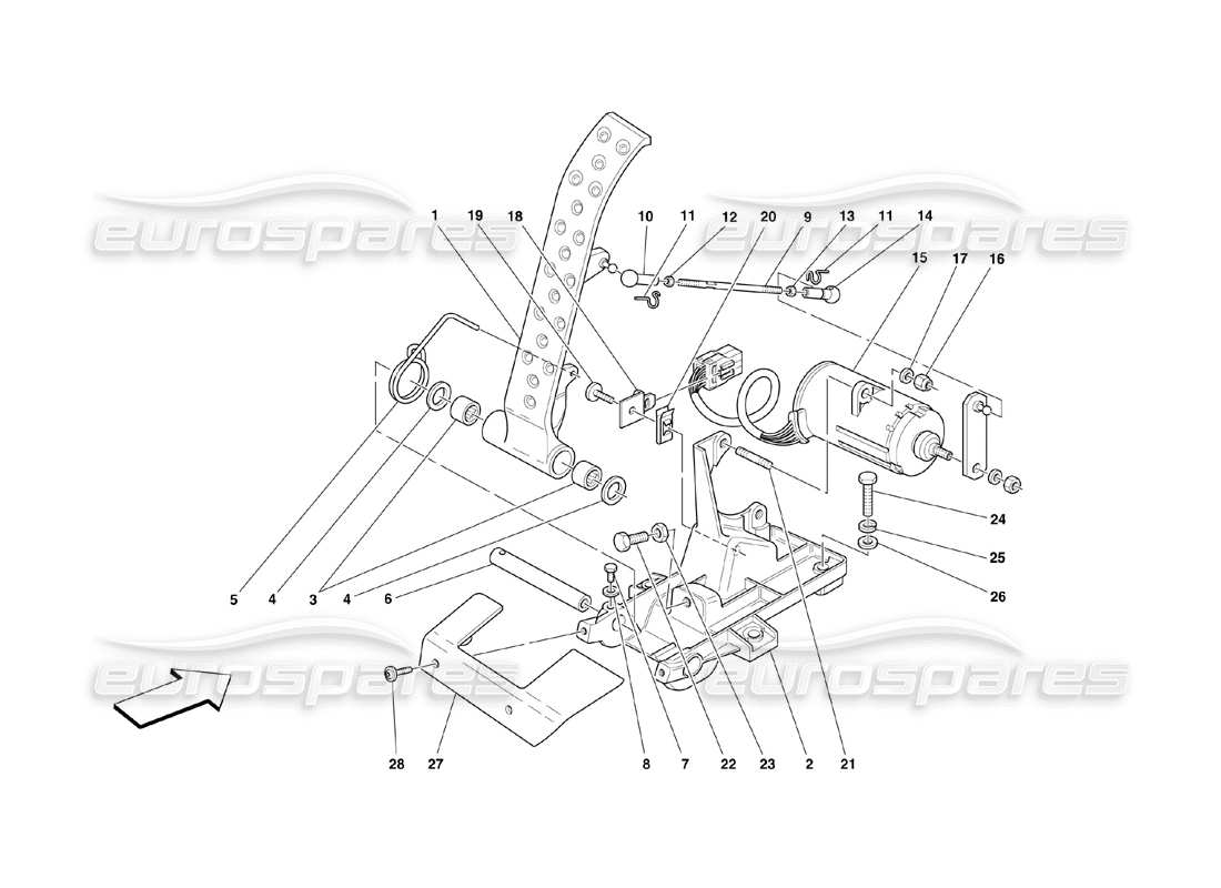 ferrari 360 challenge (2000) electronic accelerator pedal part diagram