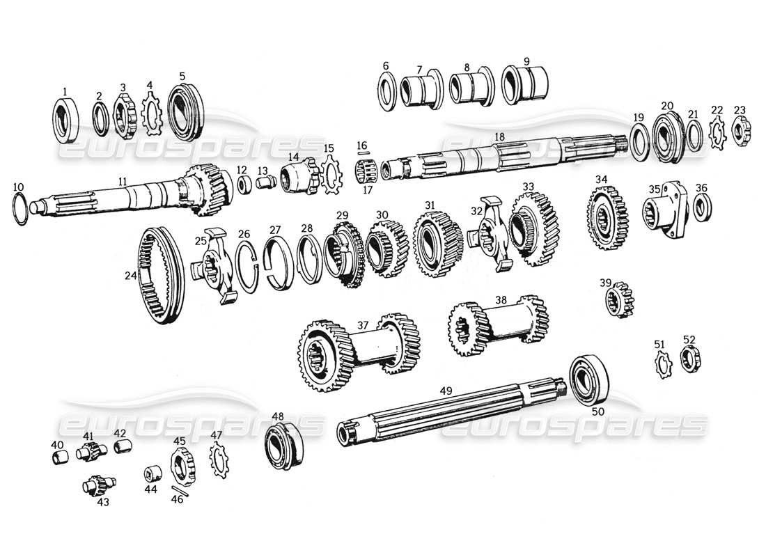 ferrari 250 gte (1957) gear wheels part diagram