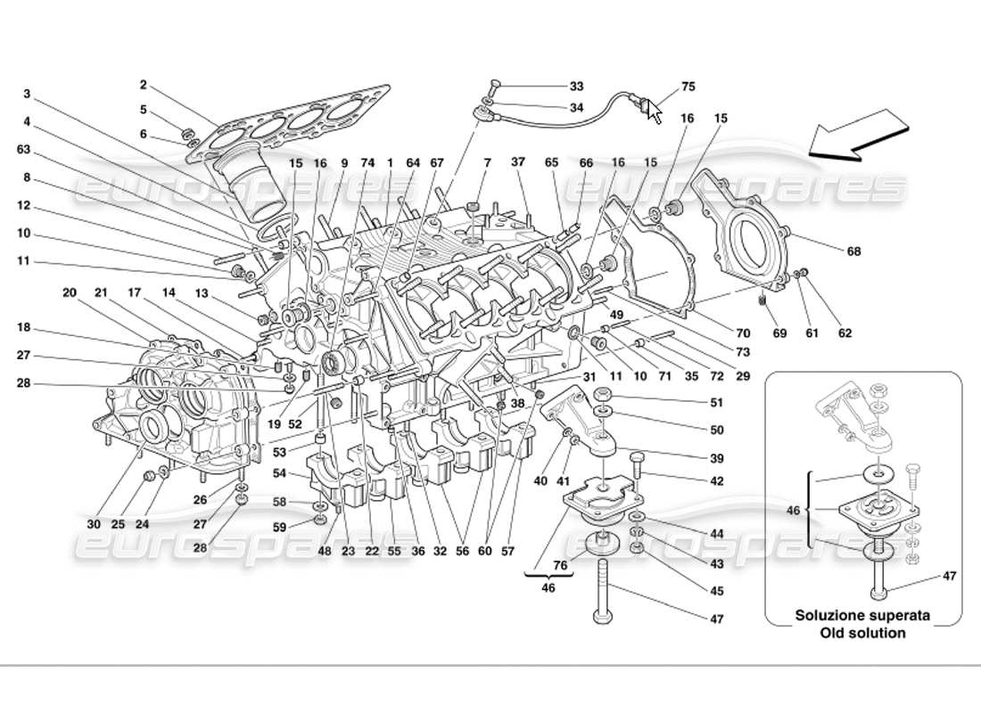 ferrari 360 modena crankcase parts diagram