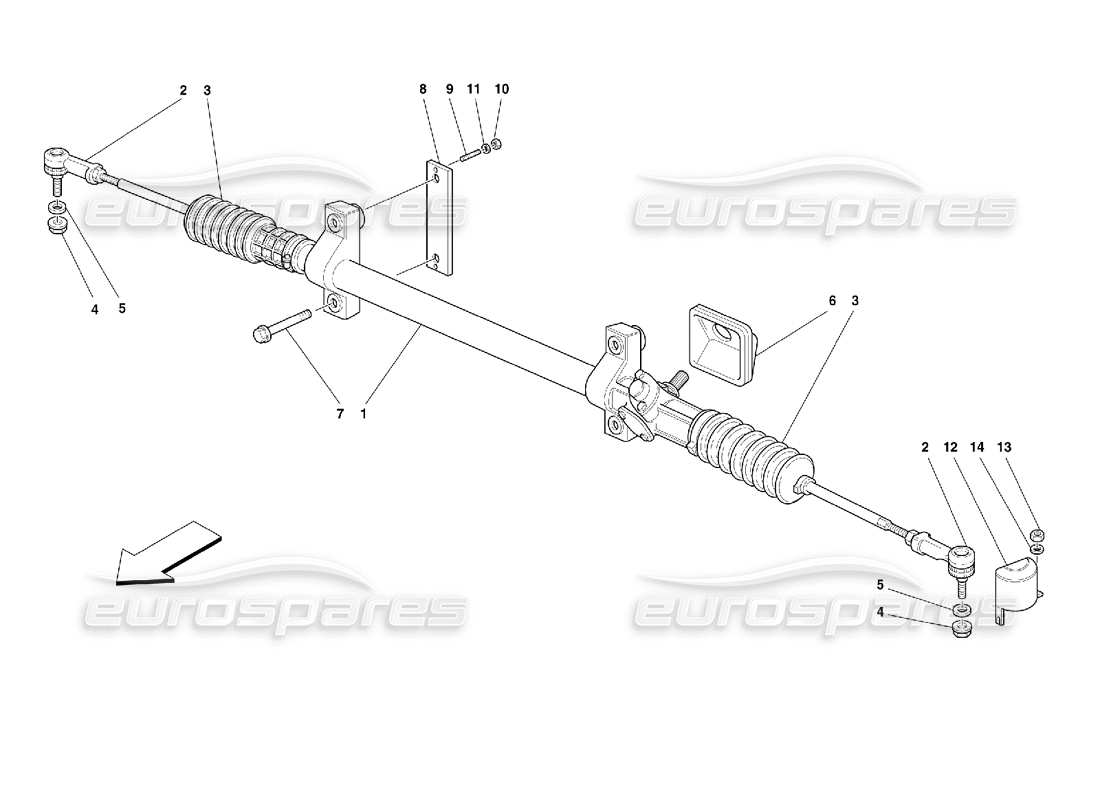 ferrari 355 (2.7 motronic) mechanical steering box part diagram