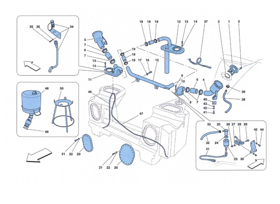 ferrari 458 challenge serbatoi carburante e bocchettone part diagram