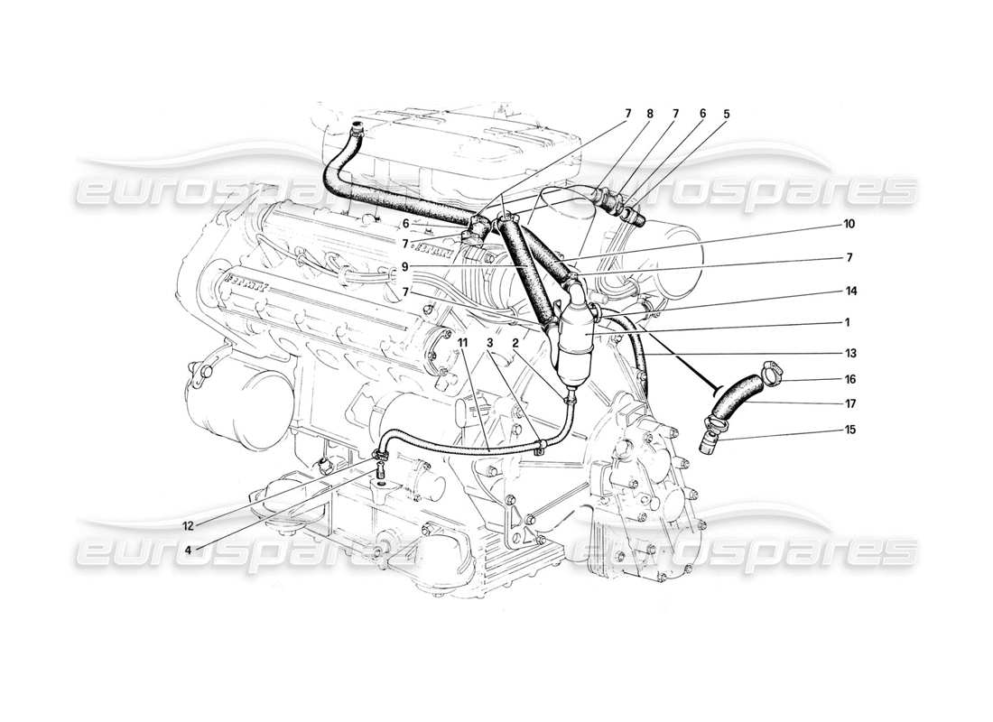 ferrari 308 (1981) gtbi/gtsi blow - by system part diagram