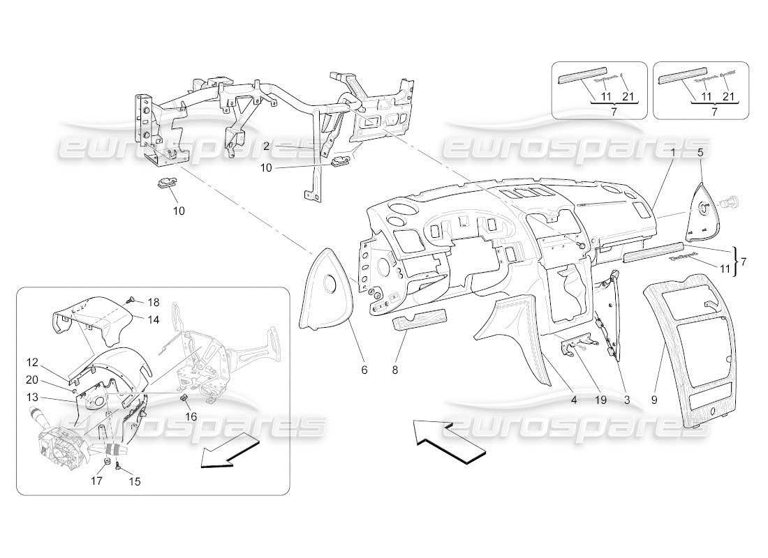 maserati qtp. (2010) 4.2 auto dashboard unit part diagram