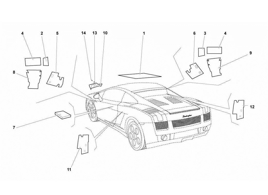 lamborghini gallardo lp570-4s perform insulations and soundproofing part diagram