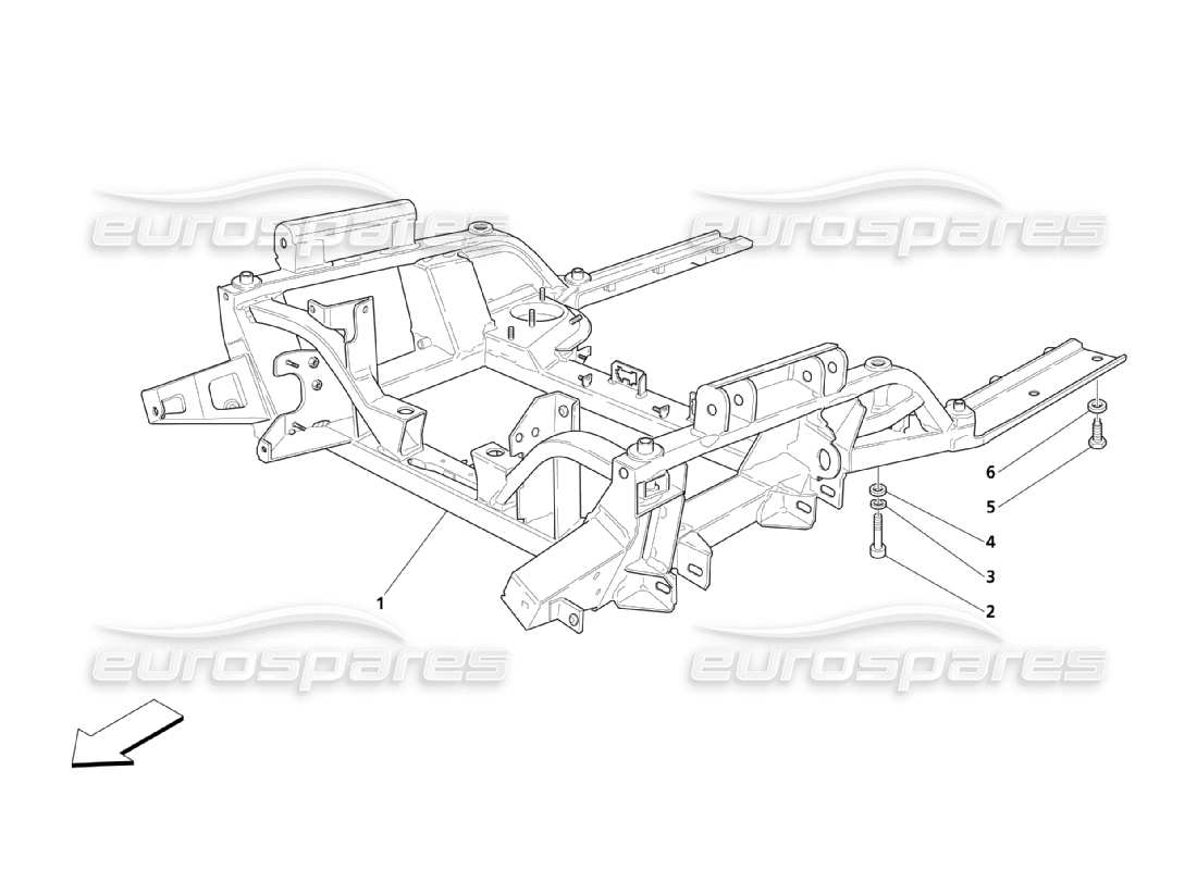 maserati qtp. (2003) 4.2 front underframe part diagram