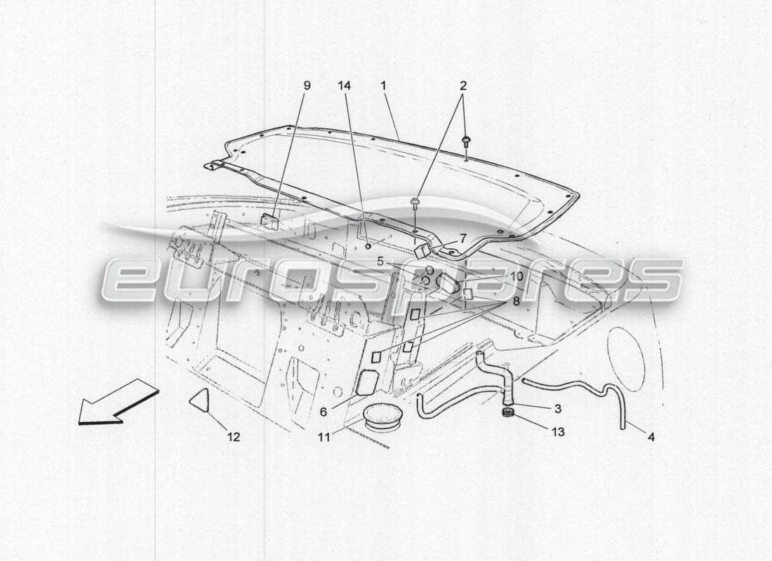 maserati grancabrio mc centenario electrical system: top housing part diagram