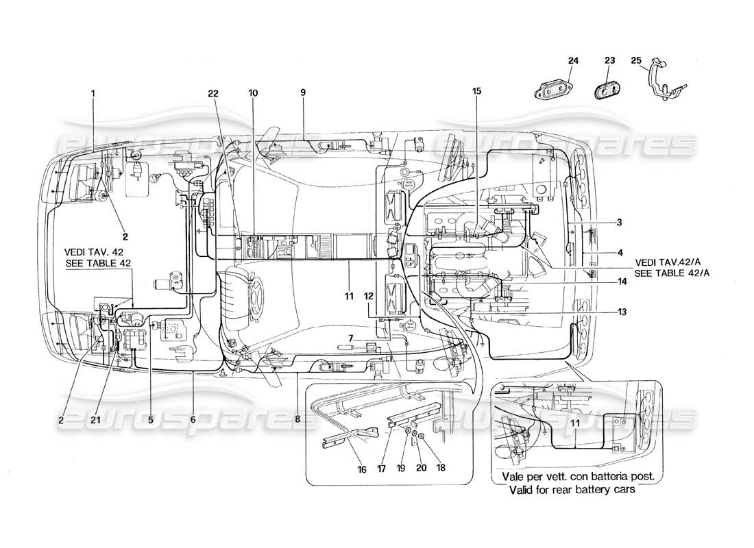 ferrari 348 (1993) tb / ts electrical system part diagram