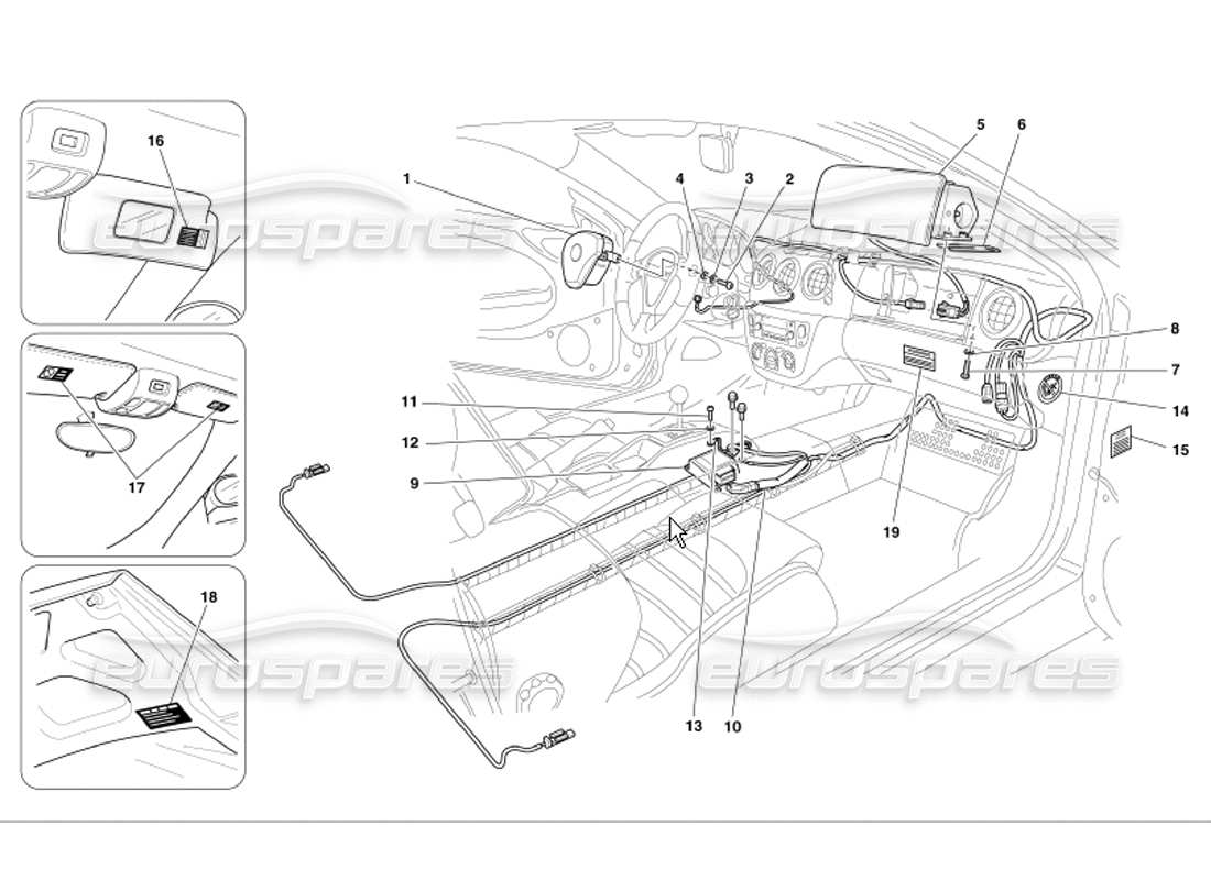 ferrari 360 modena air-bags part diagram