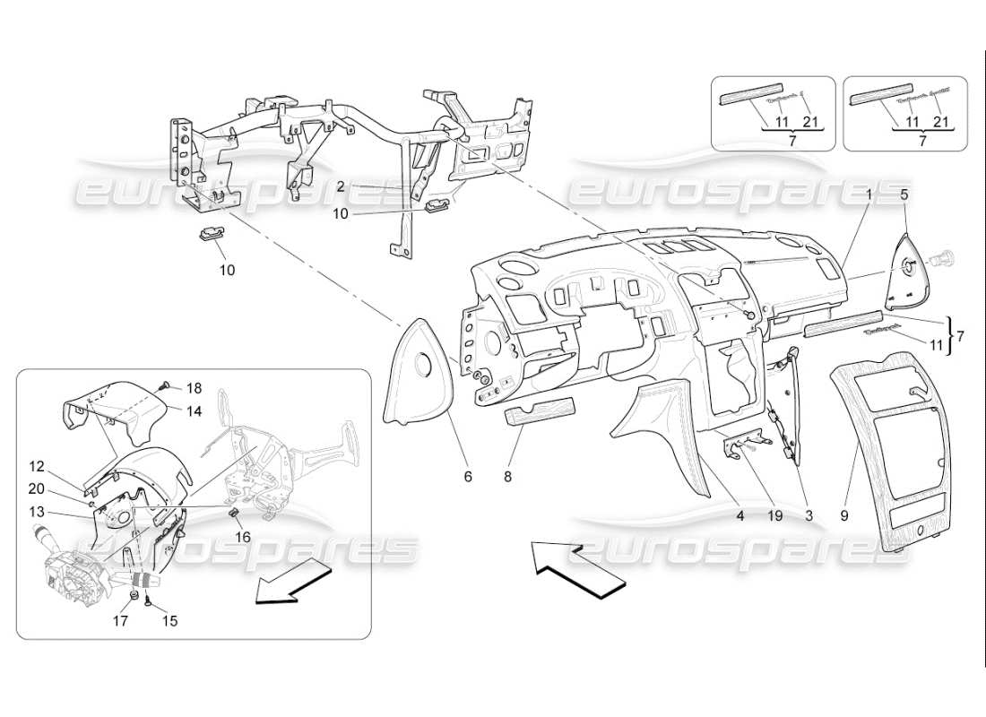 maserati qtp. (2009) 4.2 auto dashboard unit part diagram