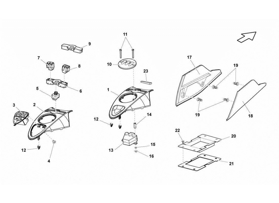 lamborghini gallardo sts ii sc front tunnel part diagram