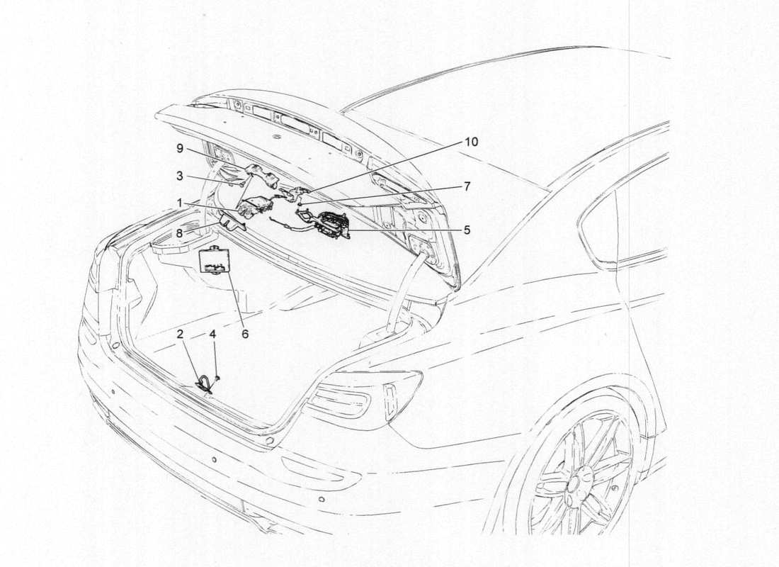 maserati qtp. v6 3.0 bt 410bhp 2015 rear lid opening control part diagram