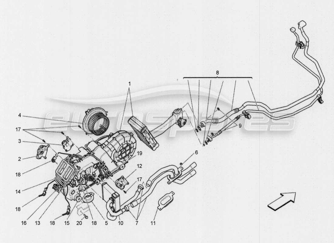 maserati qtp. v8 3.8 530bhp auto 2015 a c unit: electronic control part diagram