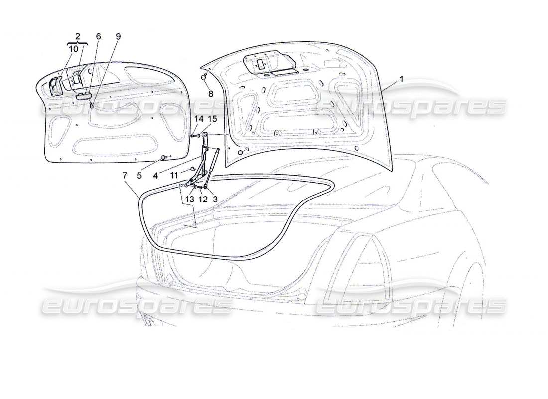 maserati qtp. (2010) 4.7 rear lid part diagram