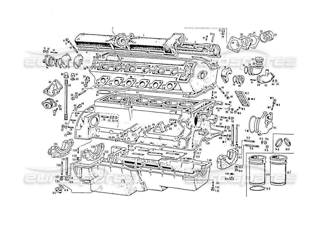 maserati 3500 gt engine housing part diagram