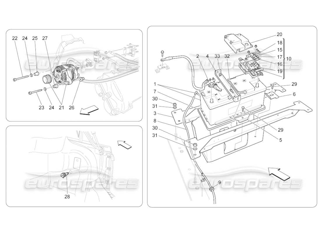 maserati grancabrio (2010) 4.7 energy generation and accumulation part diagram