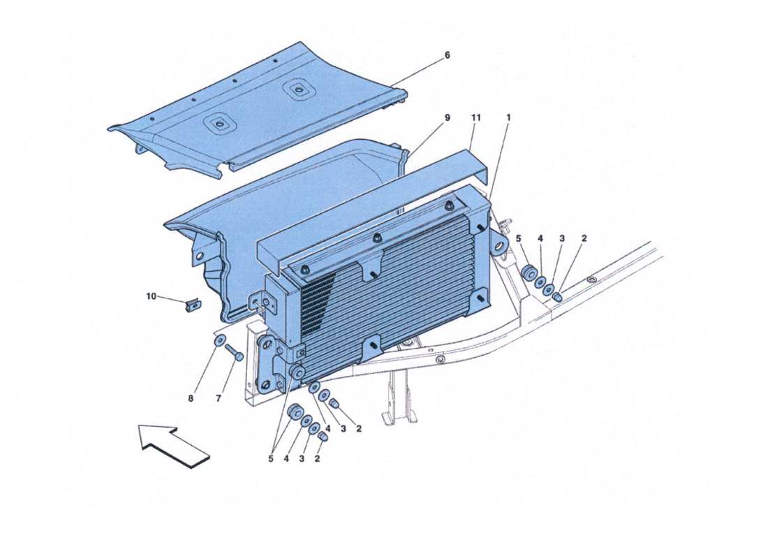 ferrari 458 challenge radiatori raffreddamento olio cambio part diagram