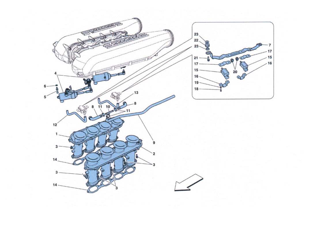 ferrari 458 challenge collettore di aspirazione part diagram