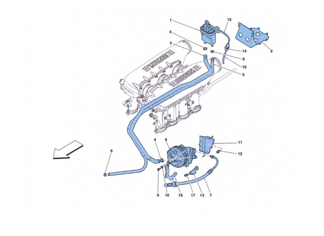 ferrari 458 challenge comando sterzopompa e serbatoio idroguida part diagram