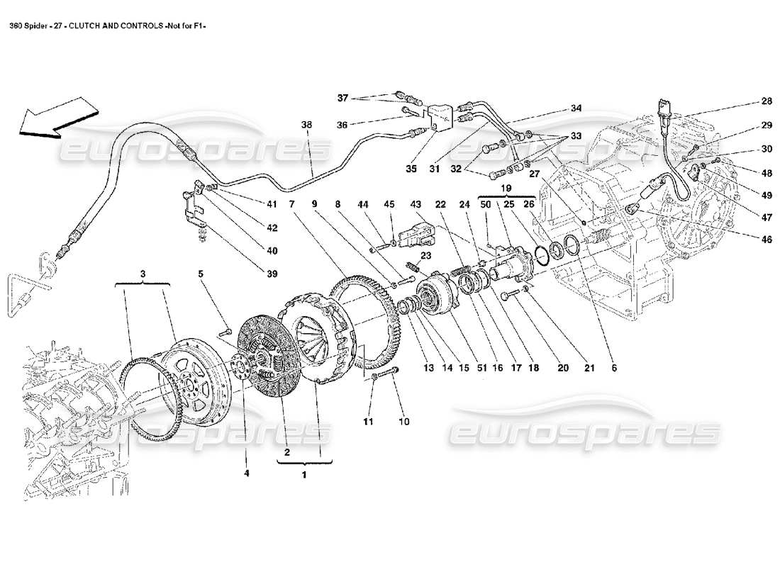 ferrari 360 spider clutch and controls part diagram