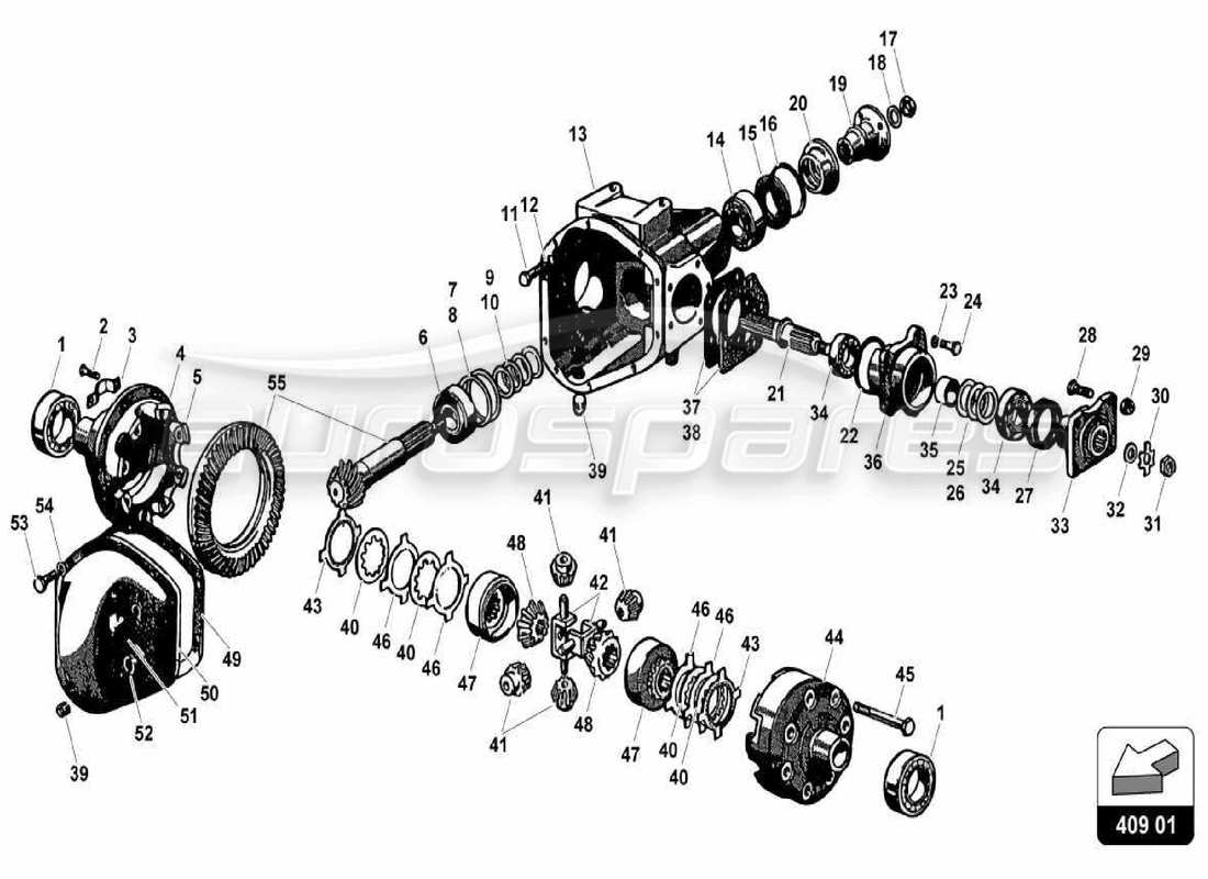 lamborghini 350 gt front differential part diagram