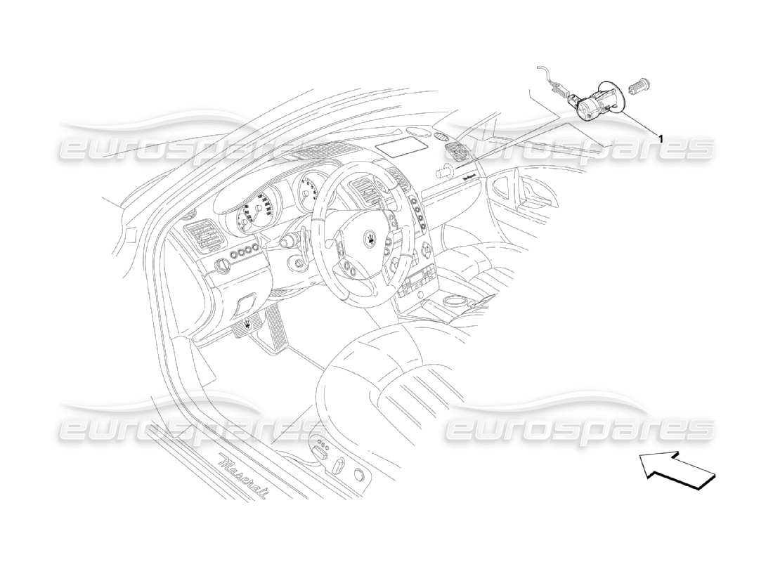 maserati qtp. (2003) 4.2 passenger air-bag blocking system part diagram