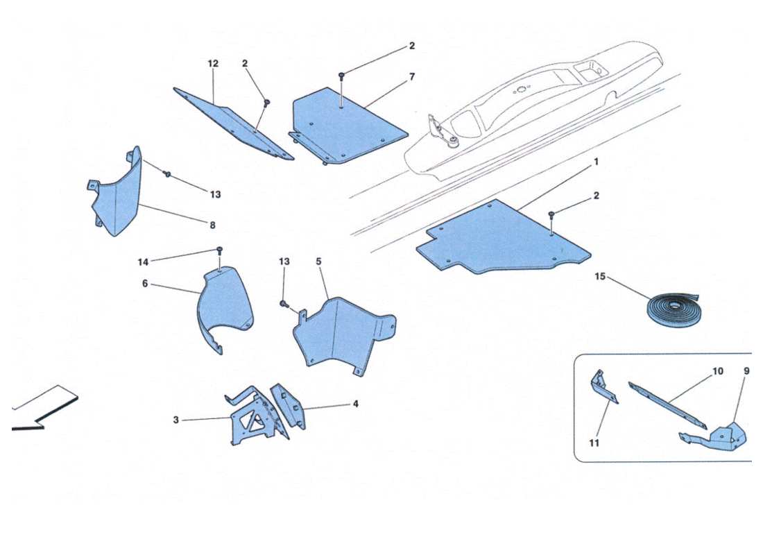 ferrari 458 challenge rivestimento abitacolo part diagram