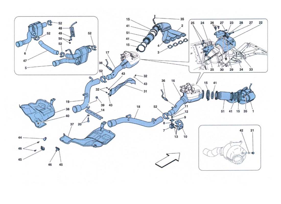 ferrari 458 challenge impianto di scarico part diagram