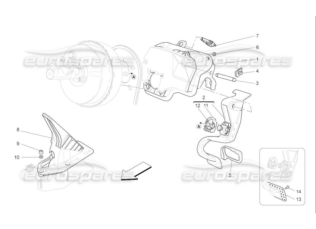 maserati qtp. (2007) 4.2 f1 complete pedal board unit part diagram